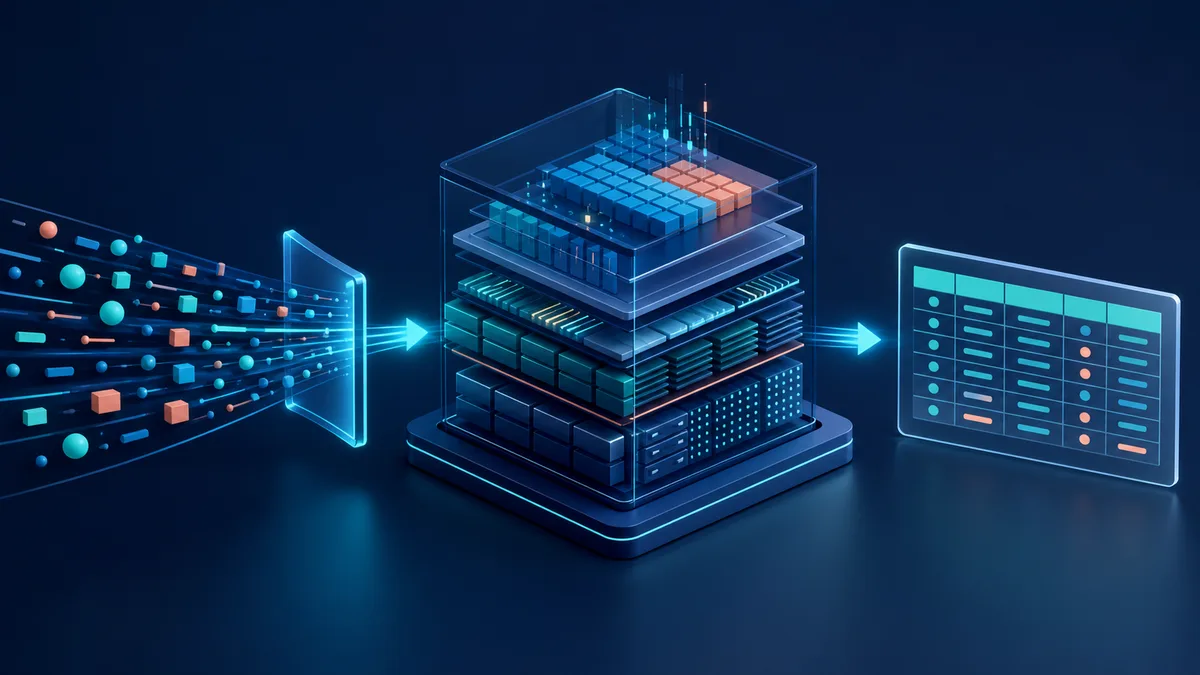 The SQL language passes a query to a data engine which produces a result