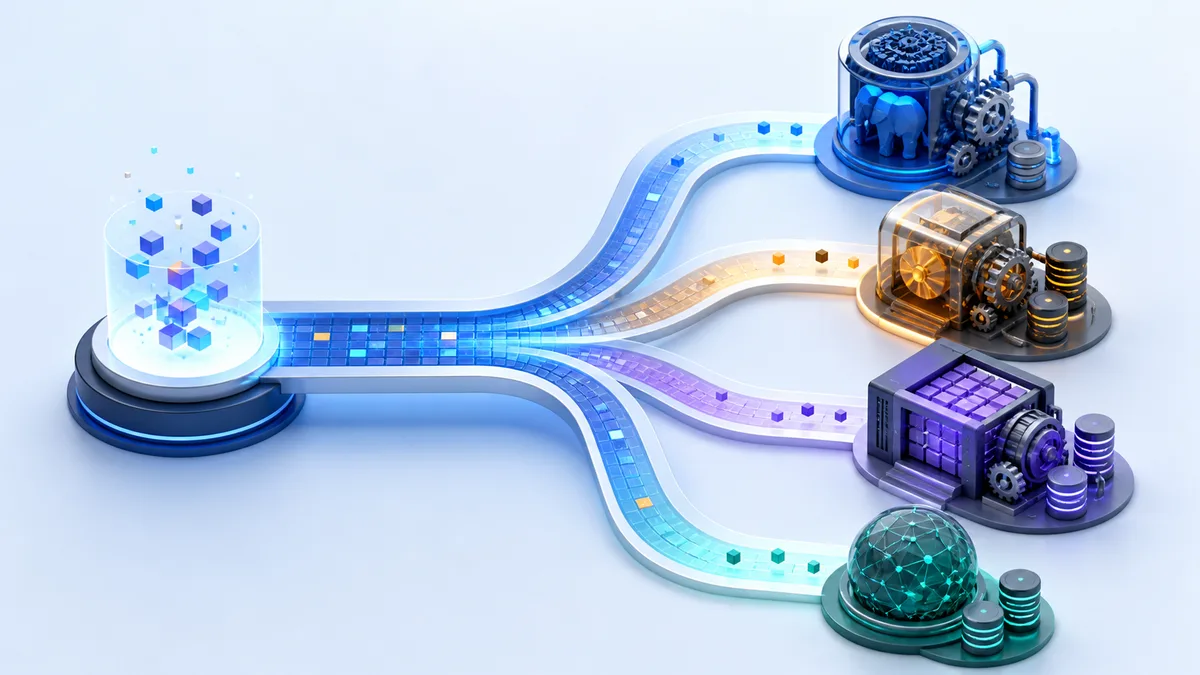 A common data language splits into multiple paths to distinctly shaped base engines